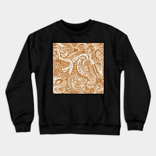 Warm Caramel Paisley Pattern Crewneck Sweatshirt